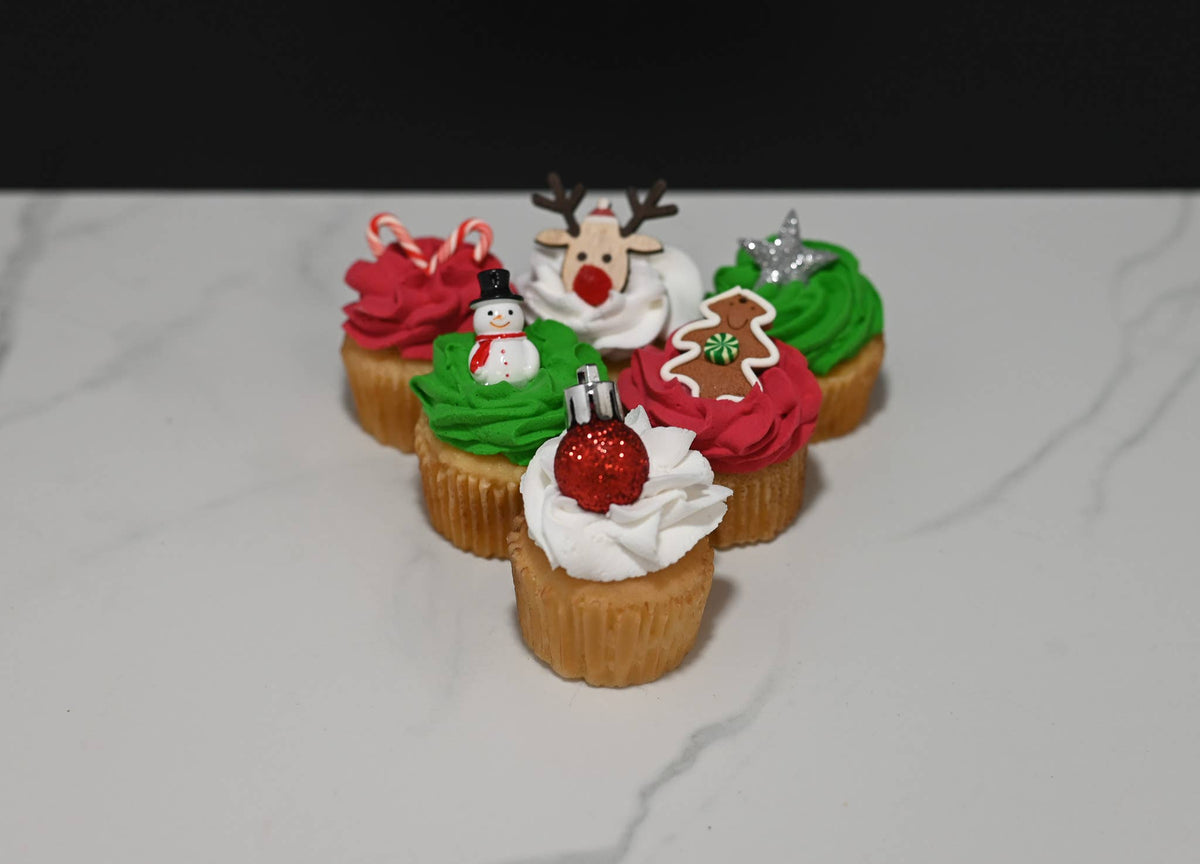 Mini Fake Christmas Cupcakes - Set of 6