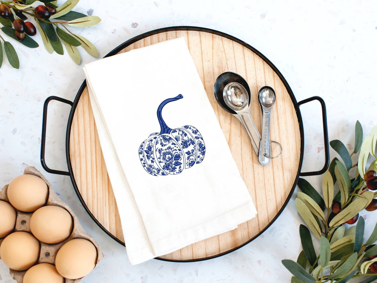 Chinoiserie Pumpkin Tea Towel