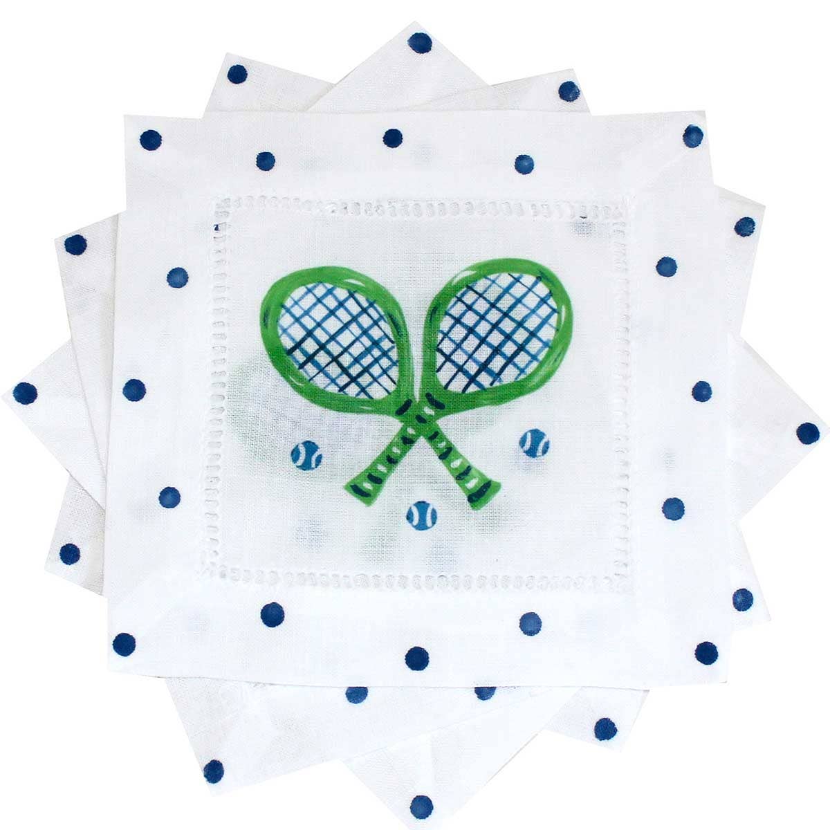 Tennis Linen Cocktail Napkins