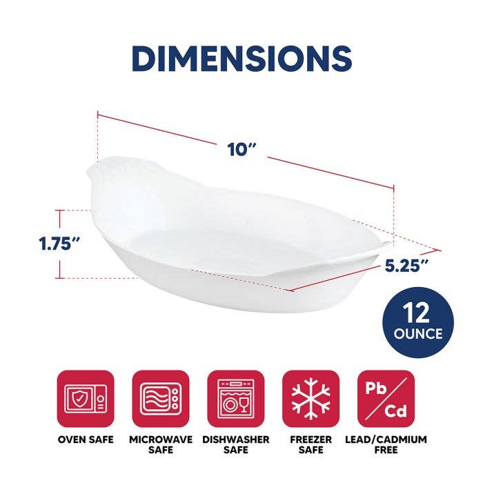 HIC Kitchen Au Gratin, Oval, 10in