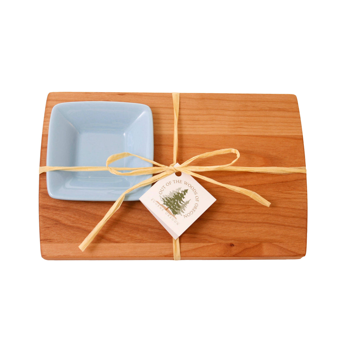 Square Appetizer Board with Cornflower Bowl