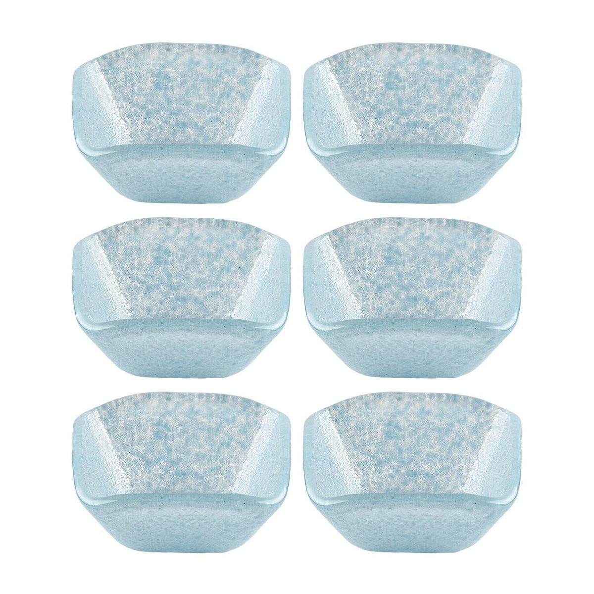 Glass Dinnerware 2.25" x 2.25" x h:1.5" 2 oz. Square Blue Glass Ramekin (Set of 6)