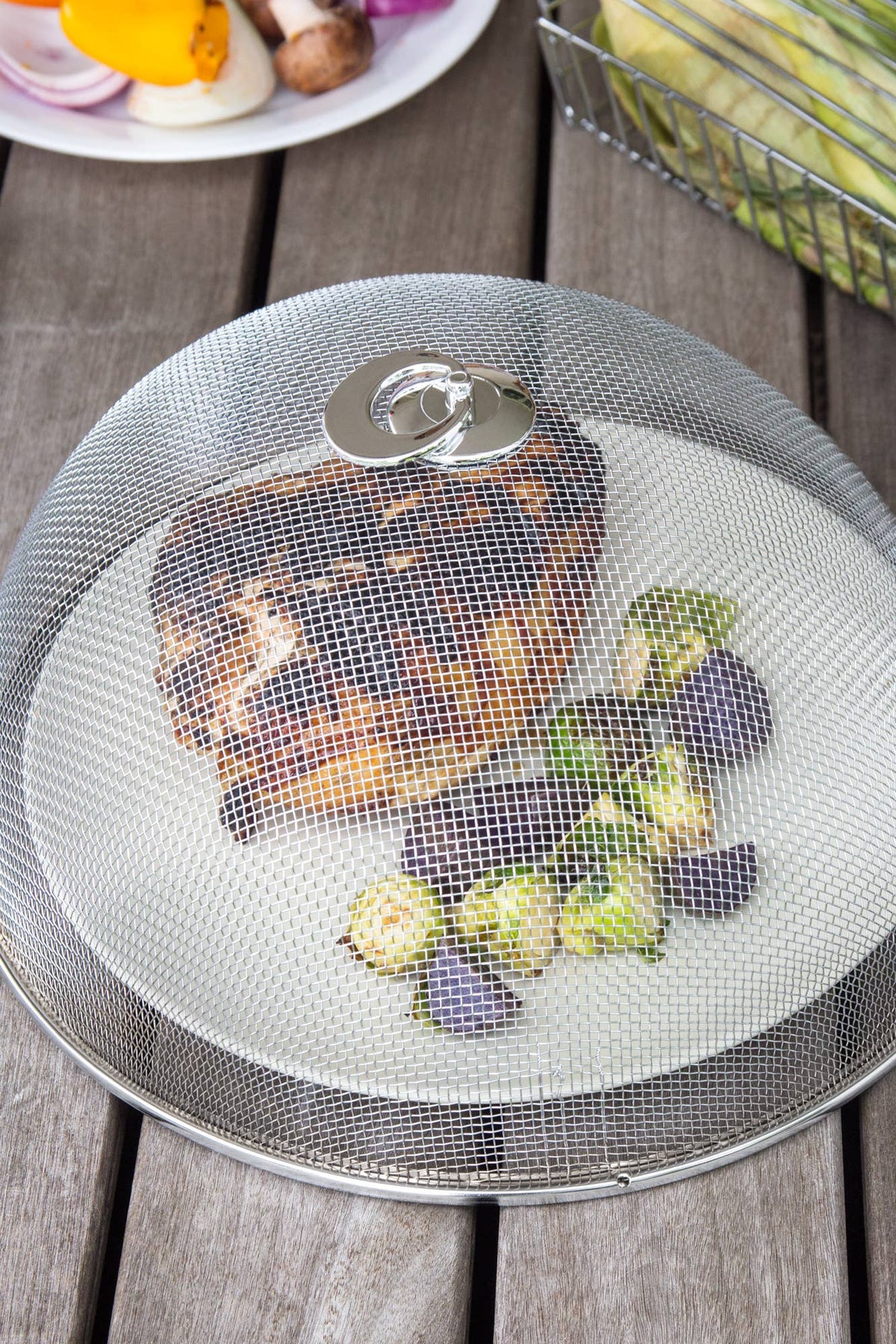 Fox Run Round Mesh Food Cover, Chrome, 11.75"