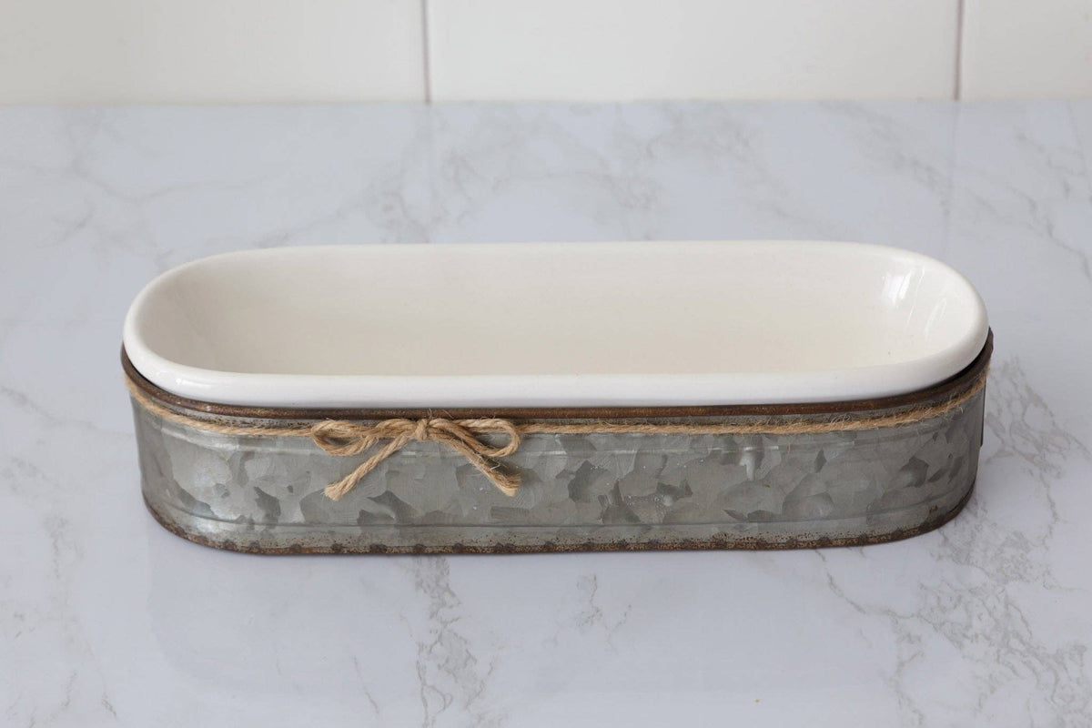 Tray with Galvanized Caddy (SET)
