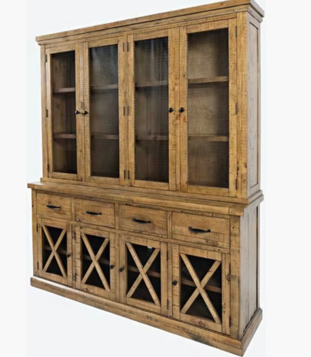 Rustic Pine Hutch & Server