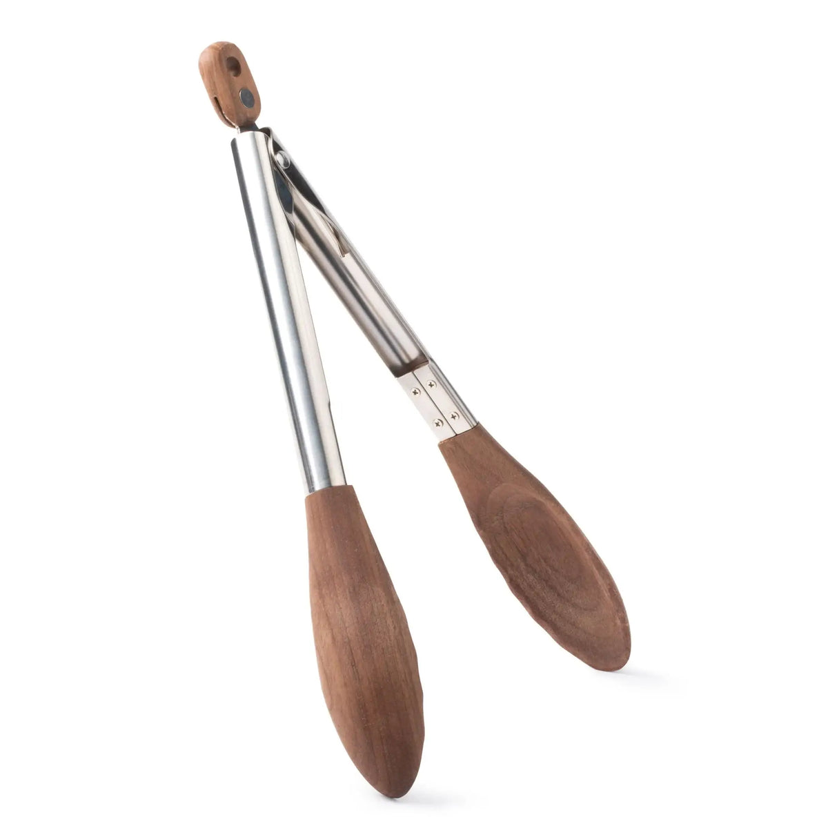 Walnut and Stainless Steel Tongs
