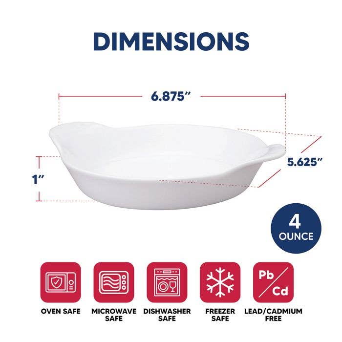 HIC Kitchen Au Gratin, Round, 4oz