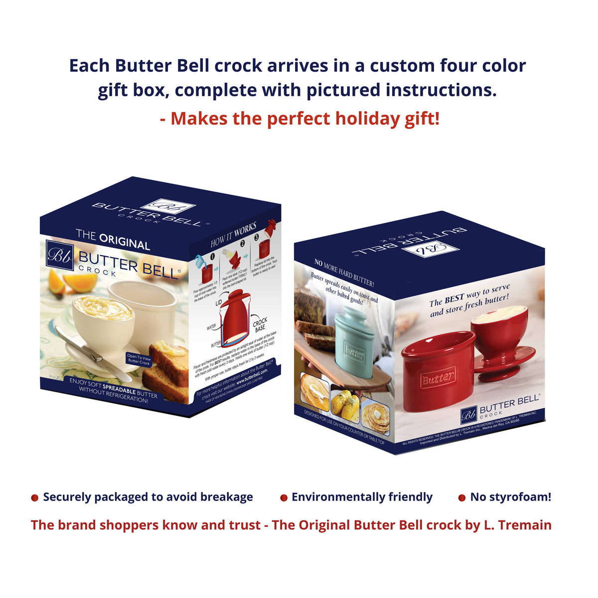 The Original Butter Bell® Crock - Cafe Matte Navy