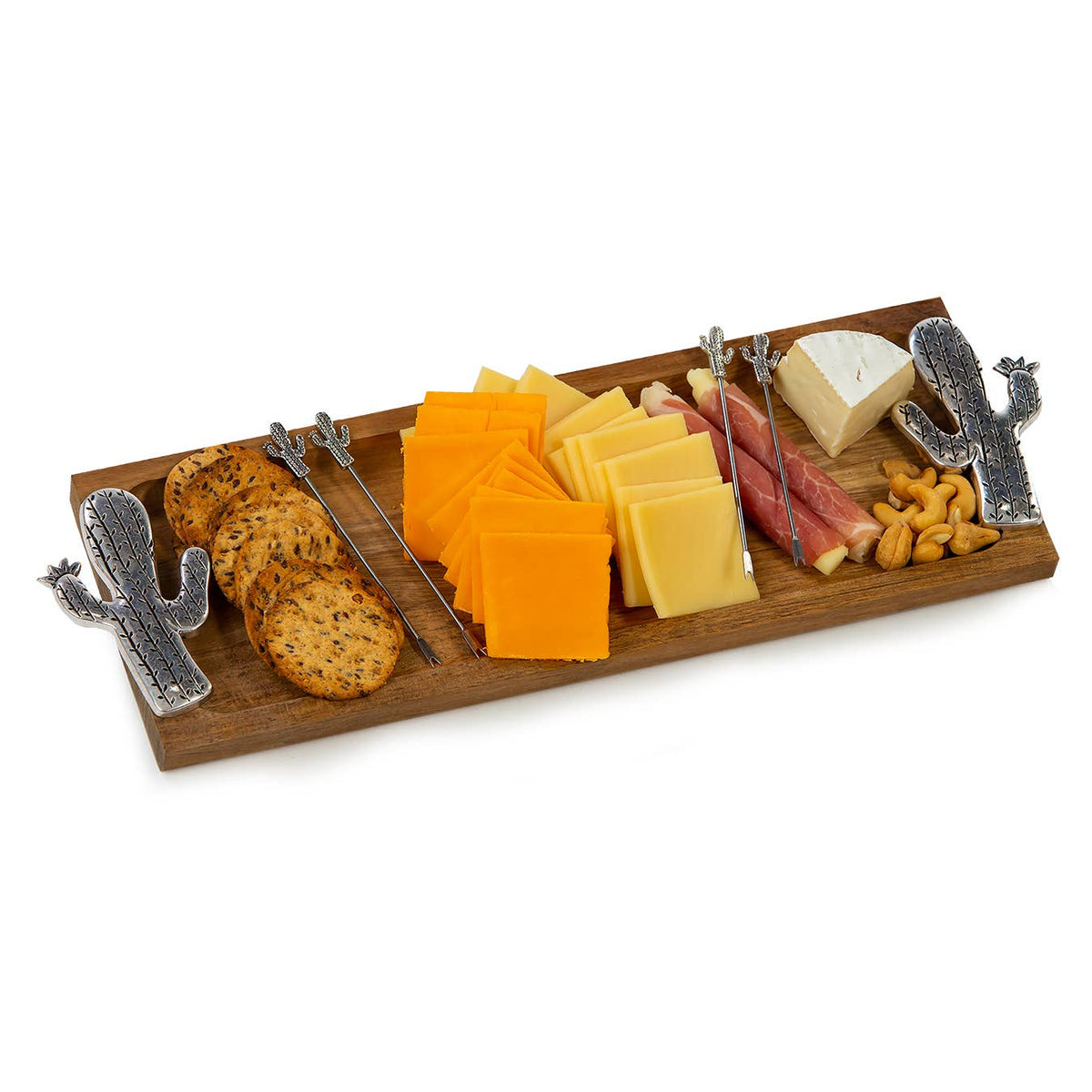 Foodie Bites Acacia Wood Serving Tray & matching food picks