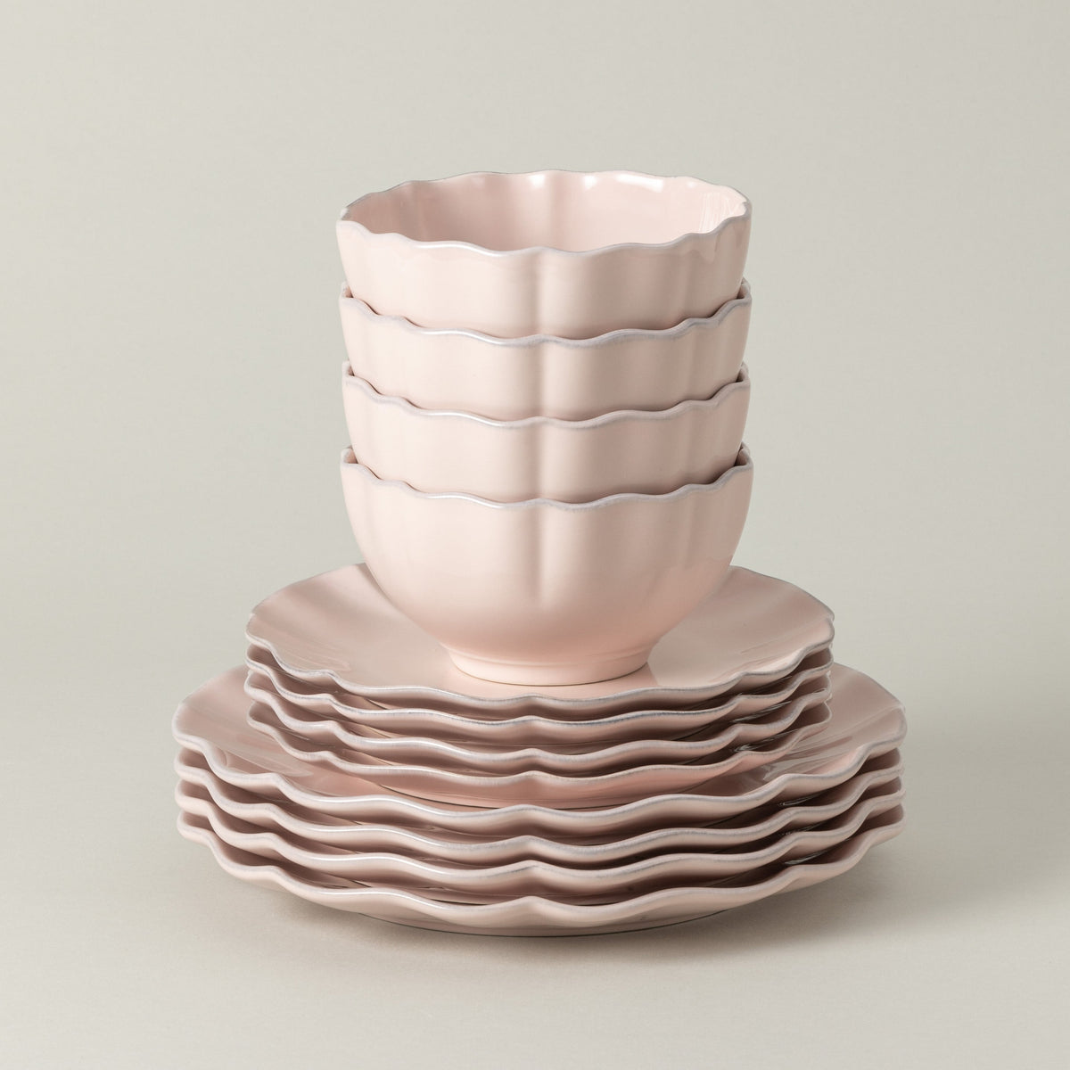 12-Piece Dinnerware Set with Bowl Rosa