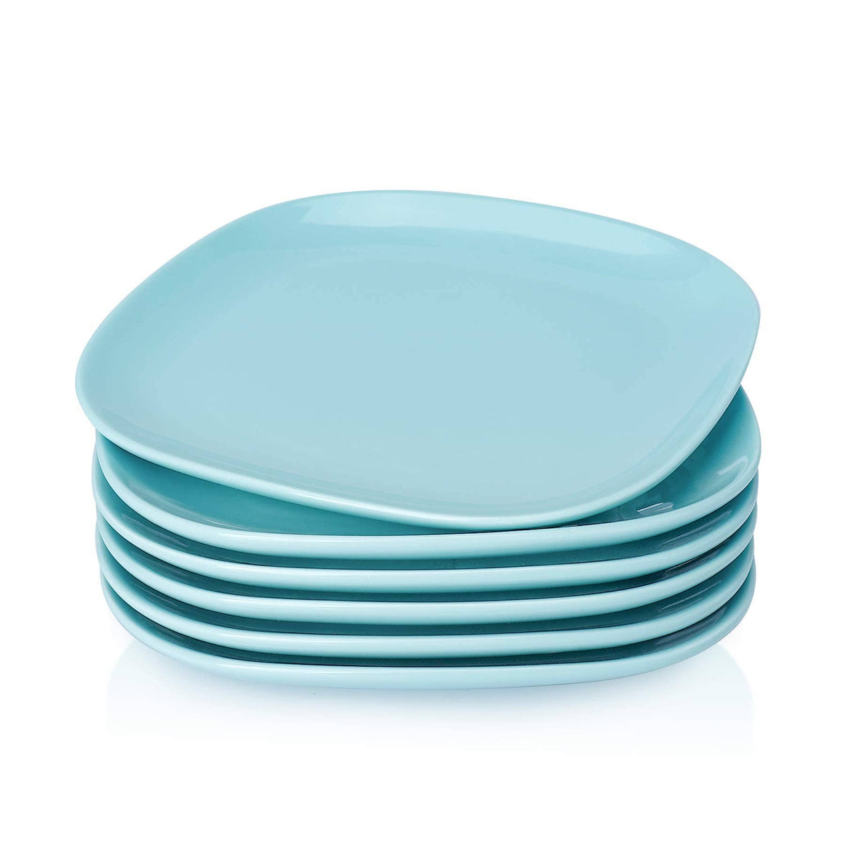 7.4-Inch Porcelain Square Dessert Plates, Set of 6