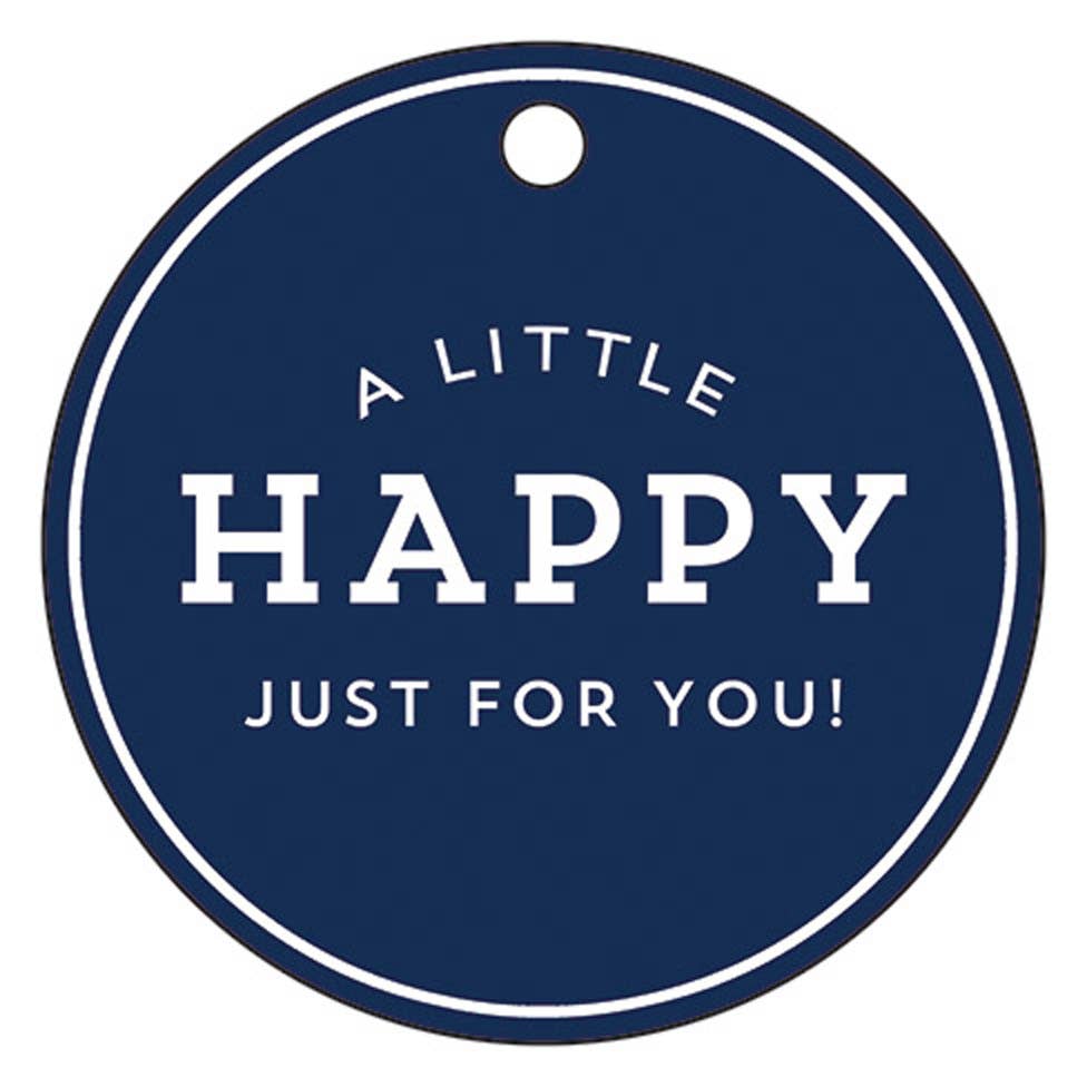 In Stock 3"  "A Little HAPPY Just for You!"Die Cut Gift Tag