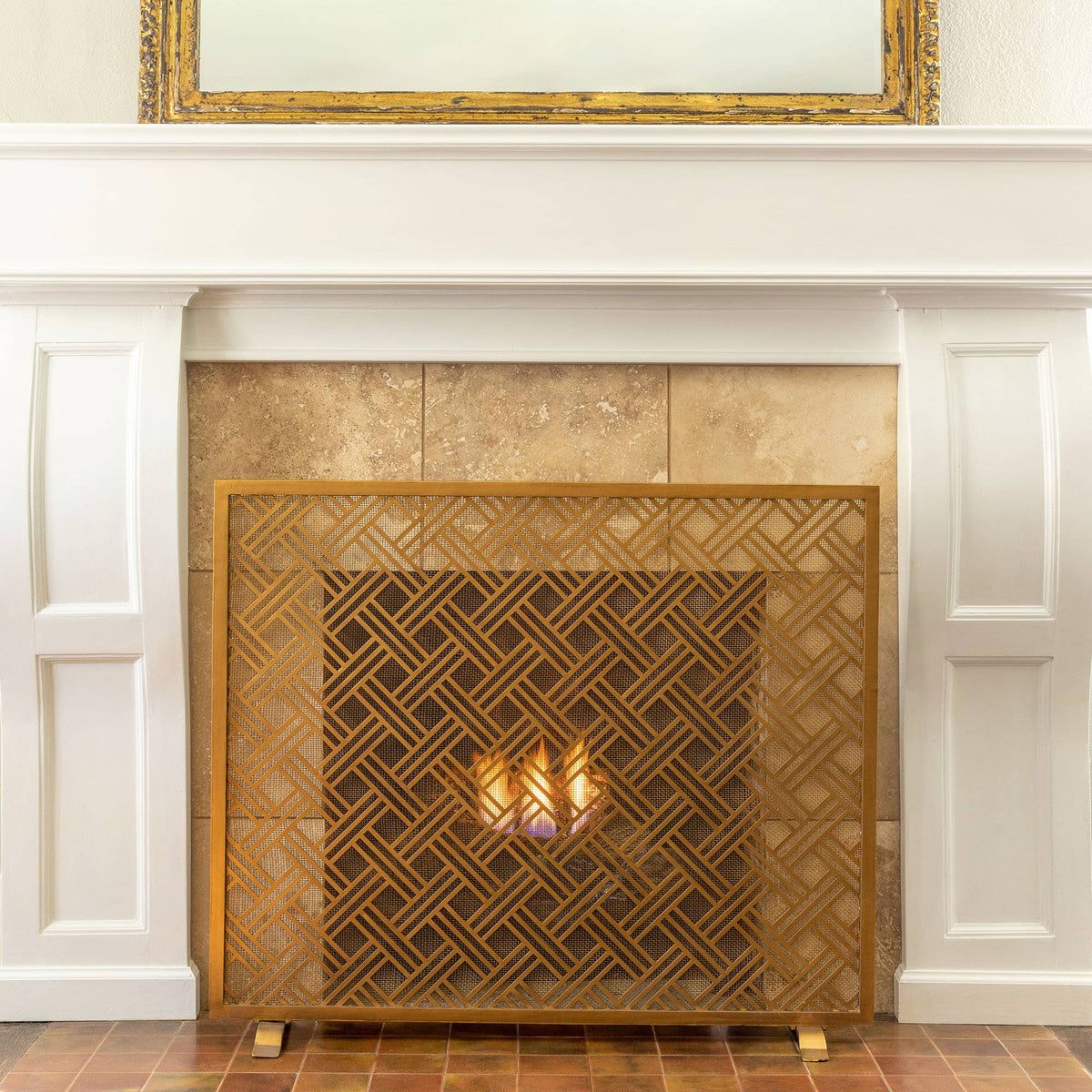 Promo Park Hill Collection Cross Hatch Fire Screen