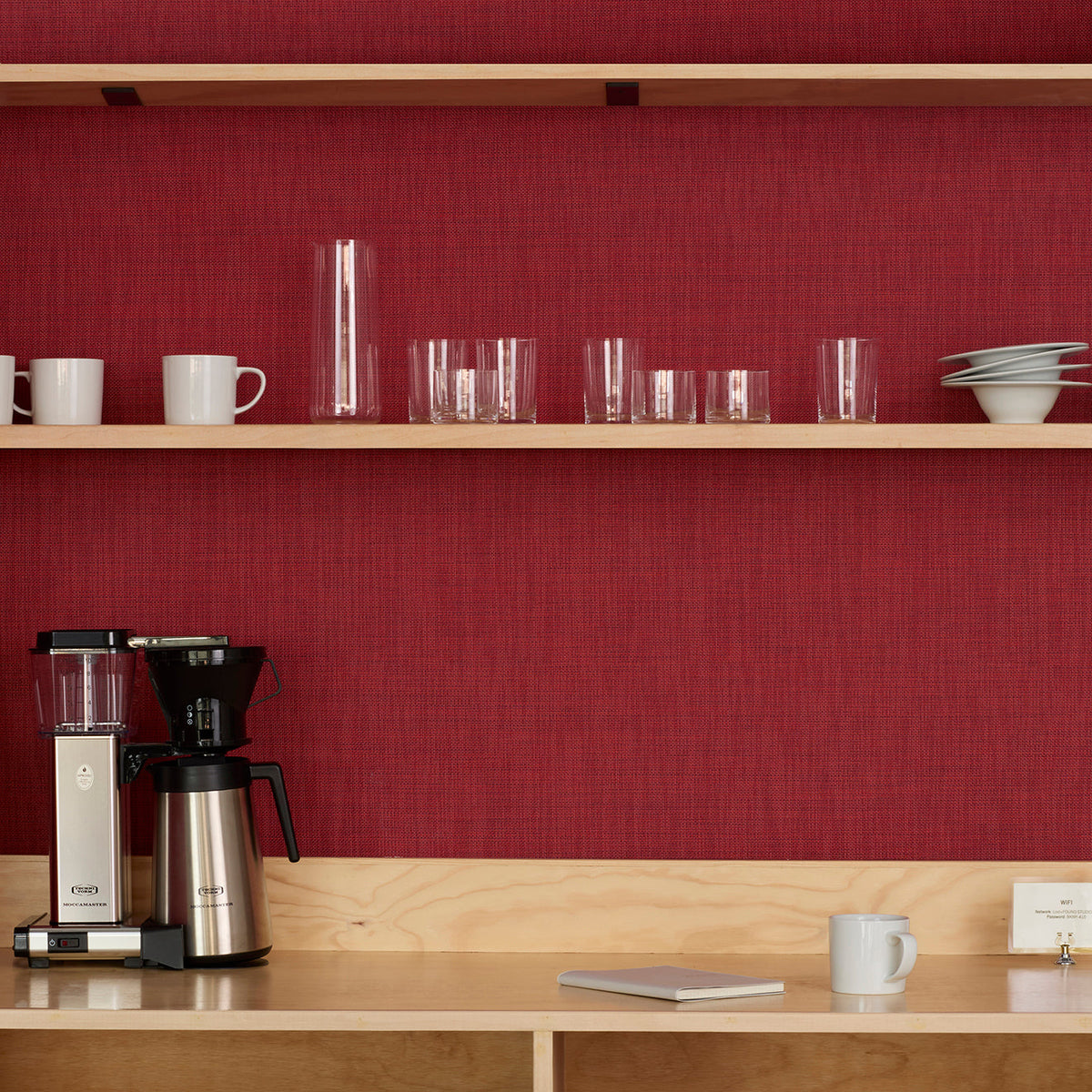 Mini Basketweave Wall Textile Samples - Scarlet