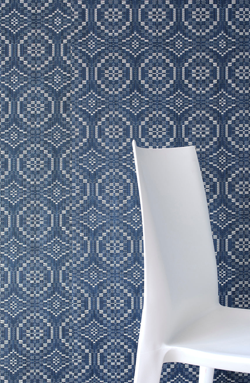 Overshot Fabric - Denim