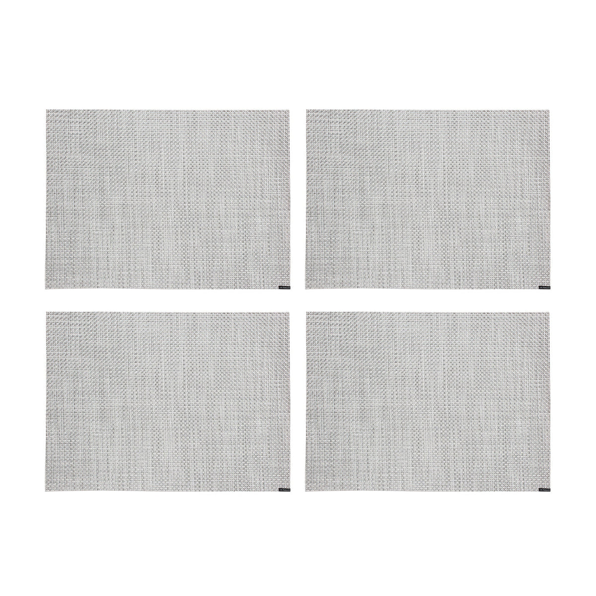 Basketweave Placemats - White/Silver