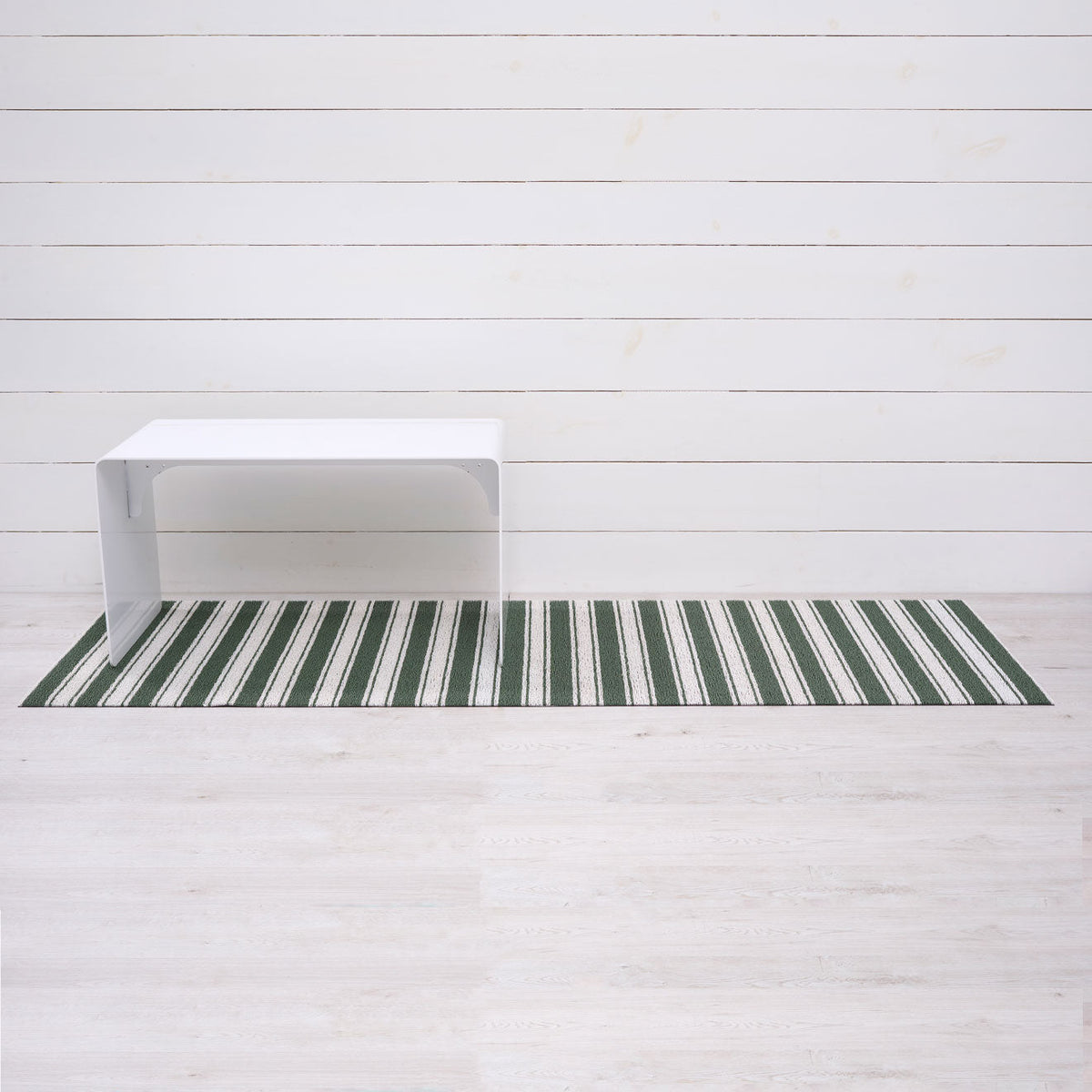 Boardwalk Stripe Shag Mats - Fern