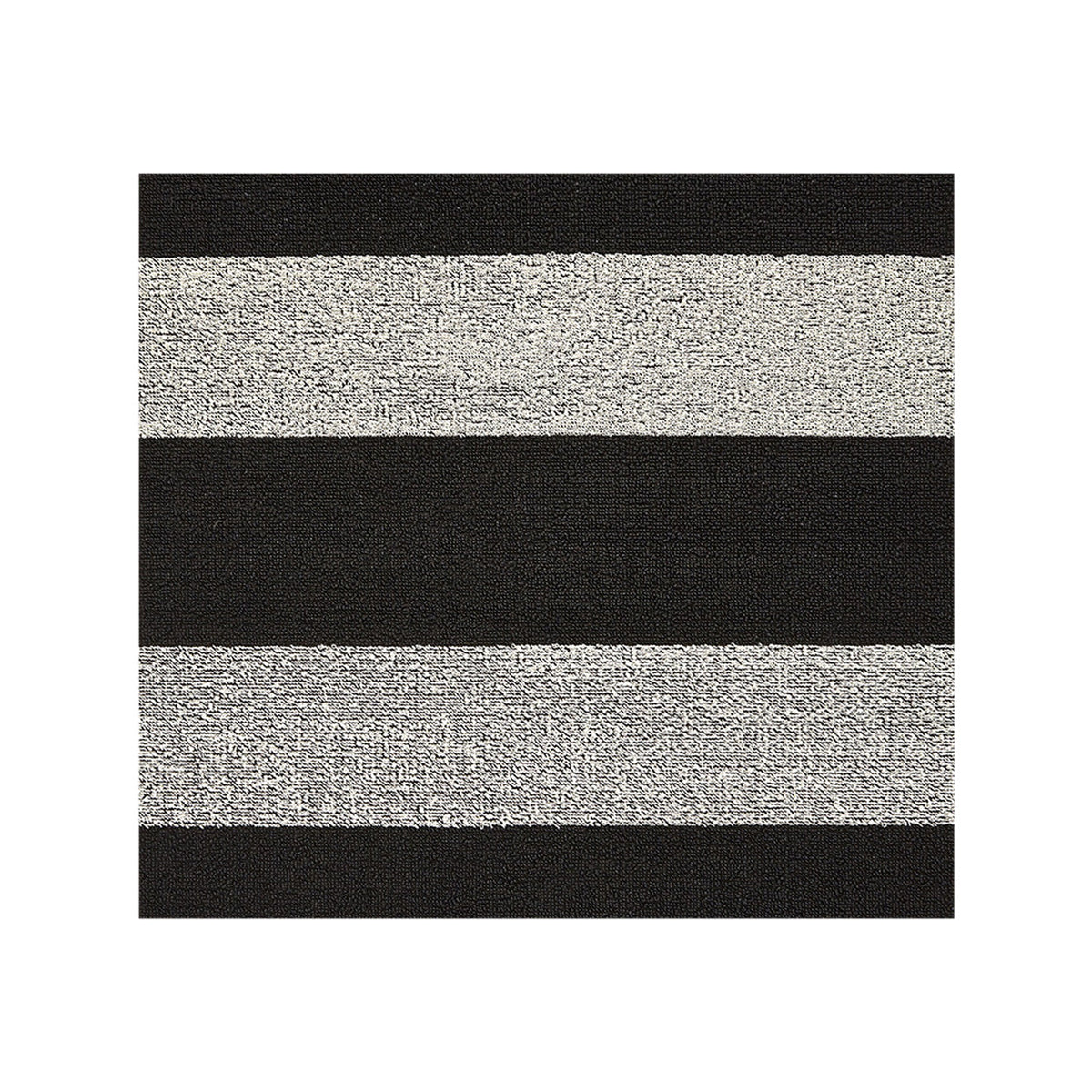 Bold Stripe Shag Mat Samples - Black/White