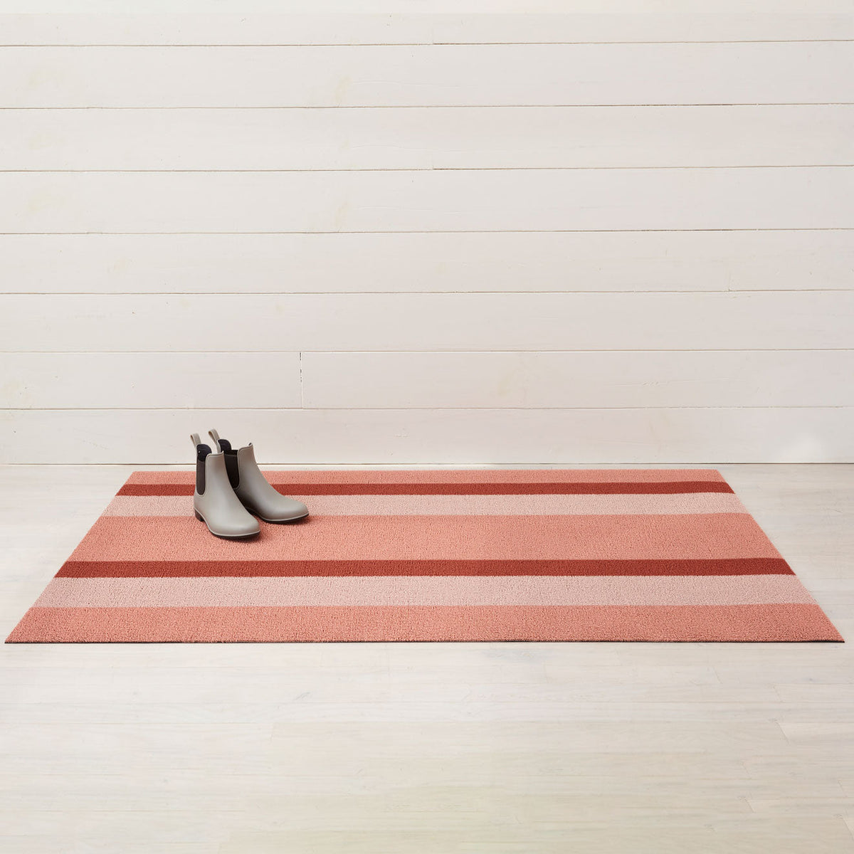 Bold Stripe Shag Mats - Peach