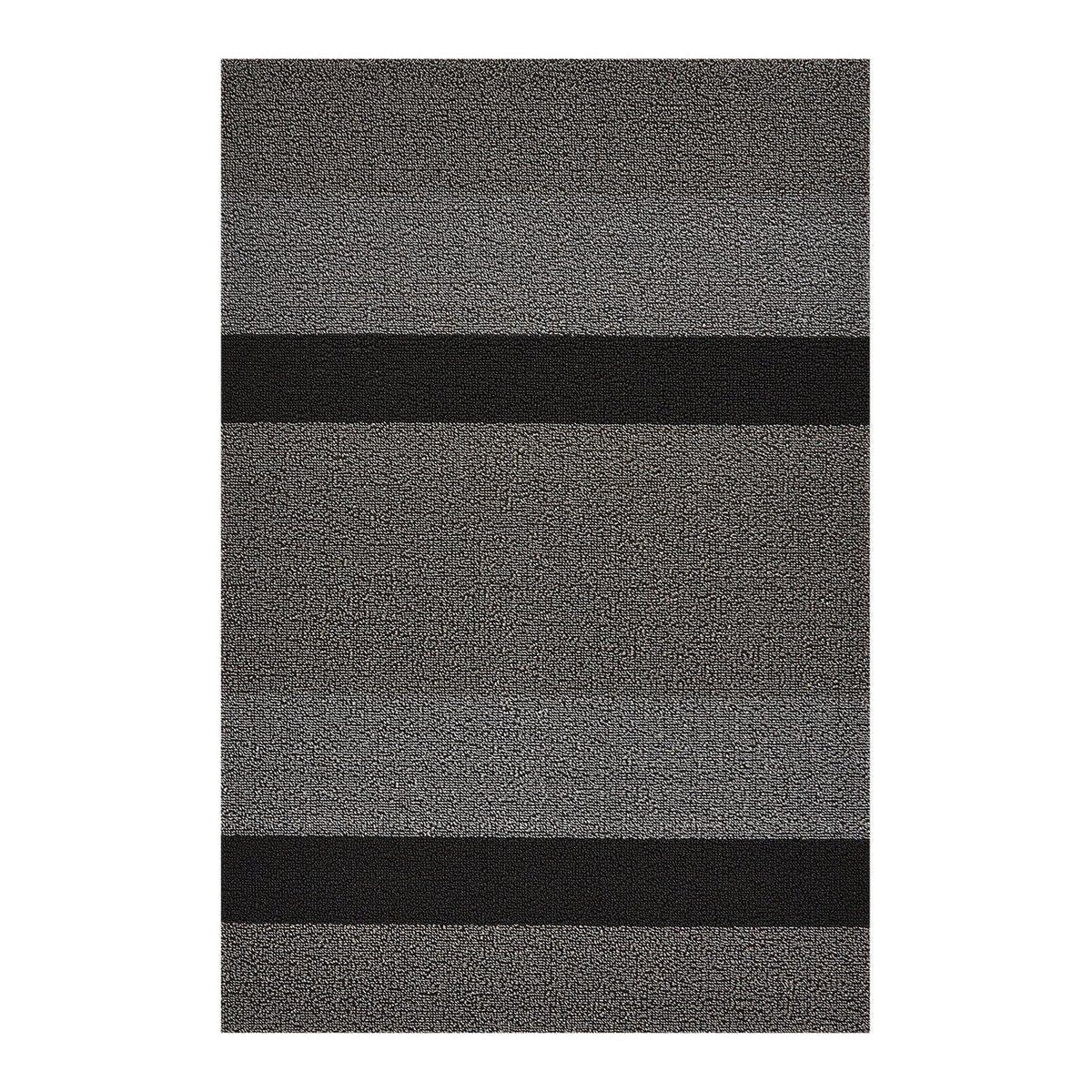 Bold Stripe Shag Mats - Silver/Black