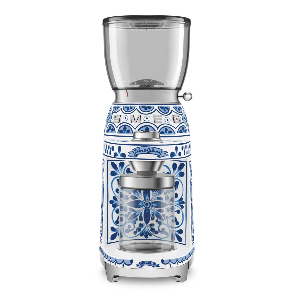 SMEG Conical Burr Coffee Grinder – Dolce&Gabbana Blu Mediterraneo (CGF01) – Blu Mediterraneo