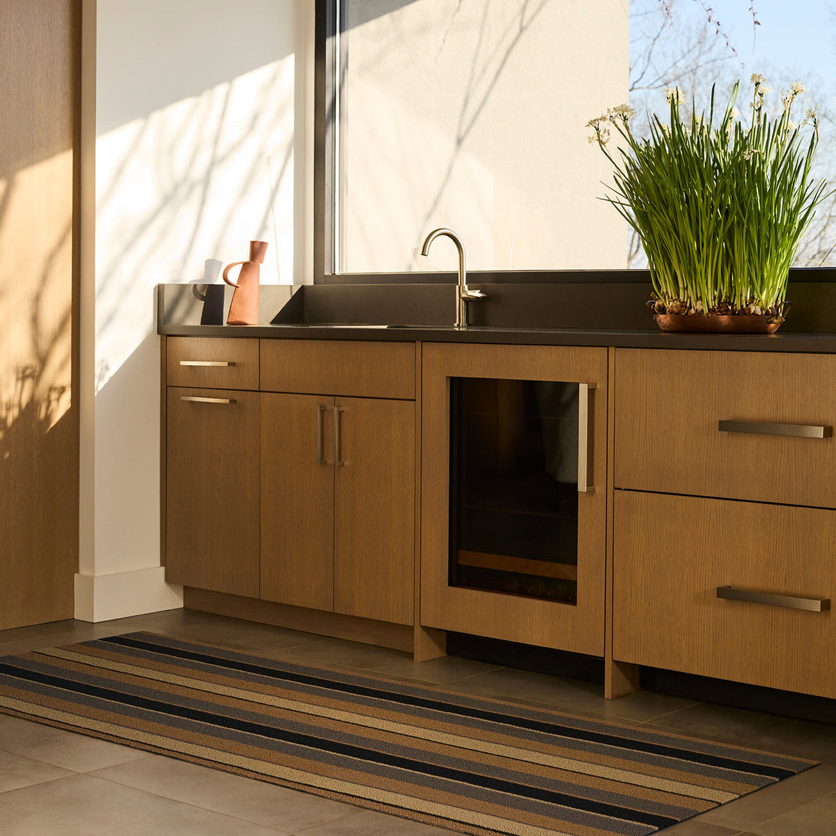 Bolt Stripe Shag Mats - Honey