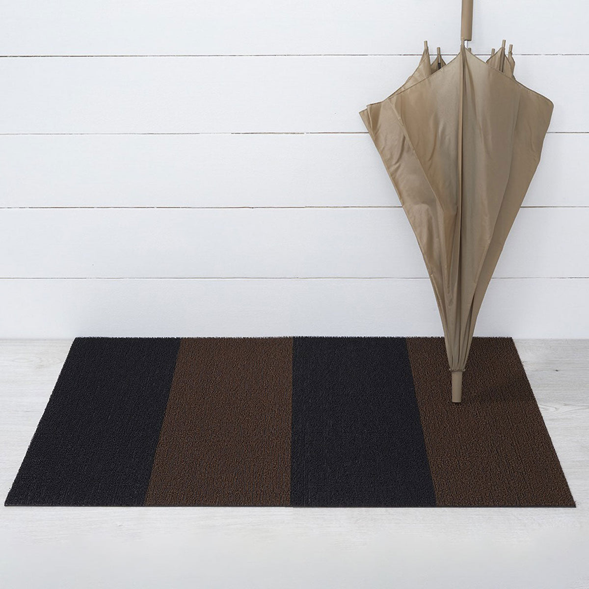 Duo Stripe Shag Mats - Mocha