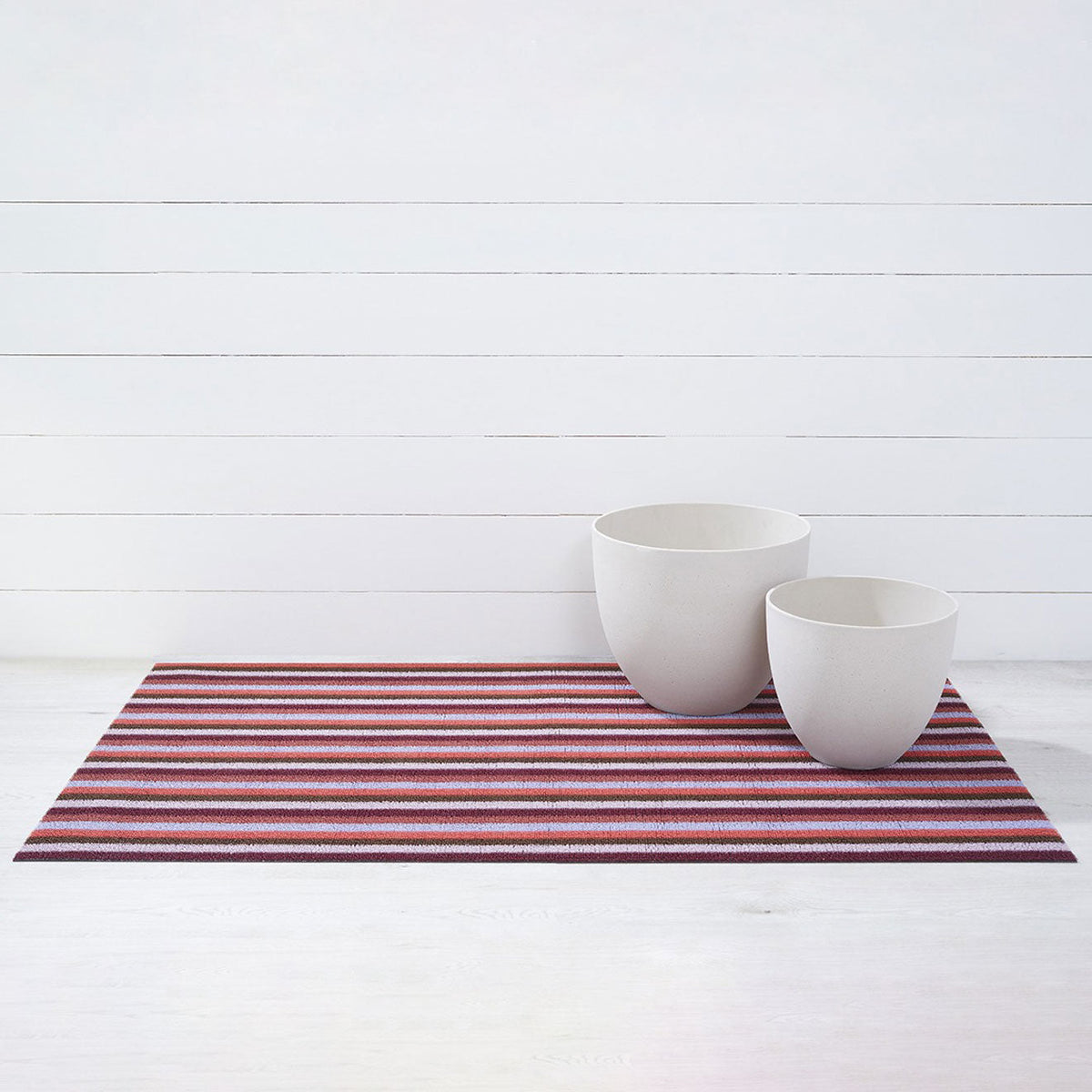 Even Stripe Shag Mats - Berry