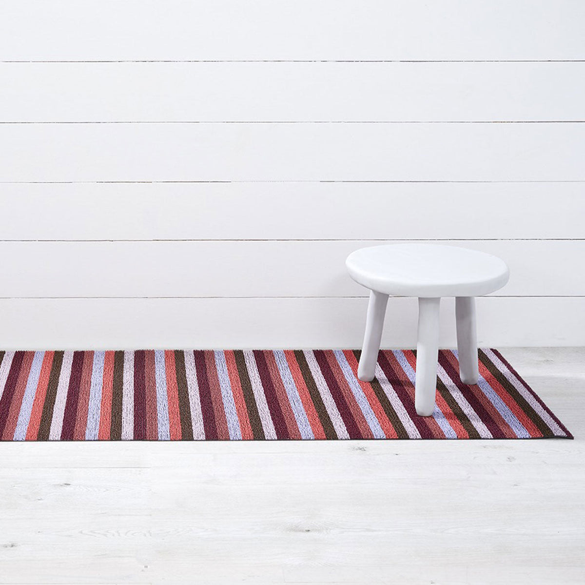 Even Stripe Shag Mats - Berry