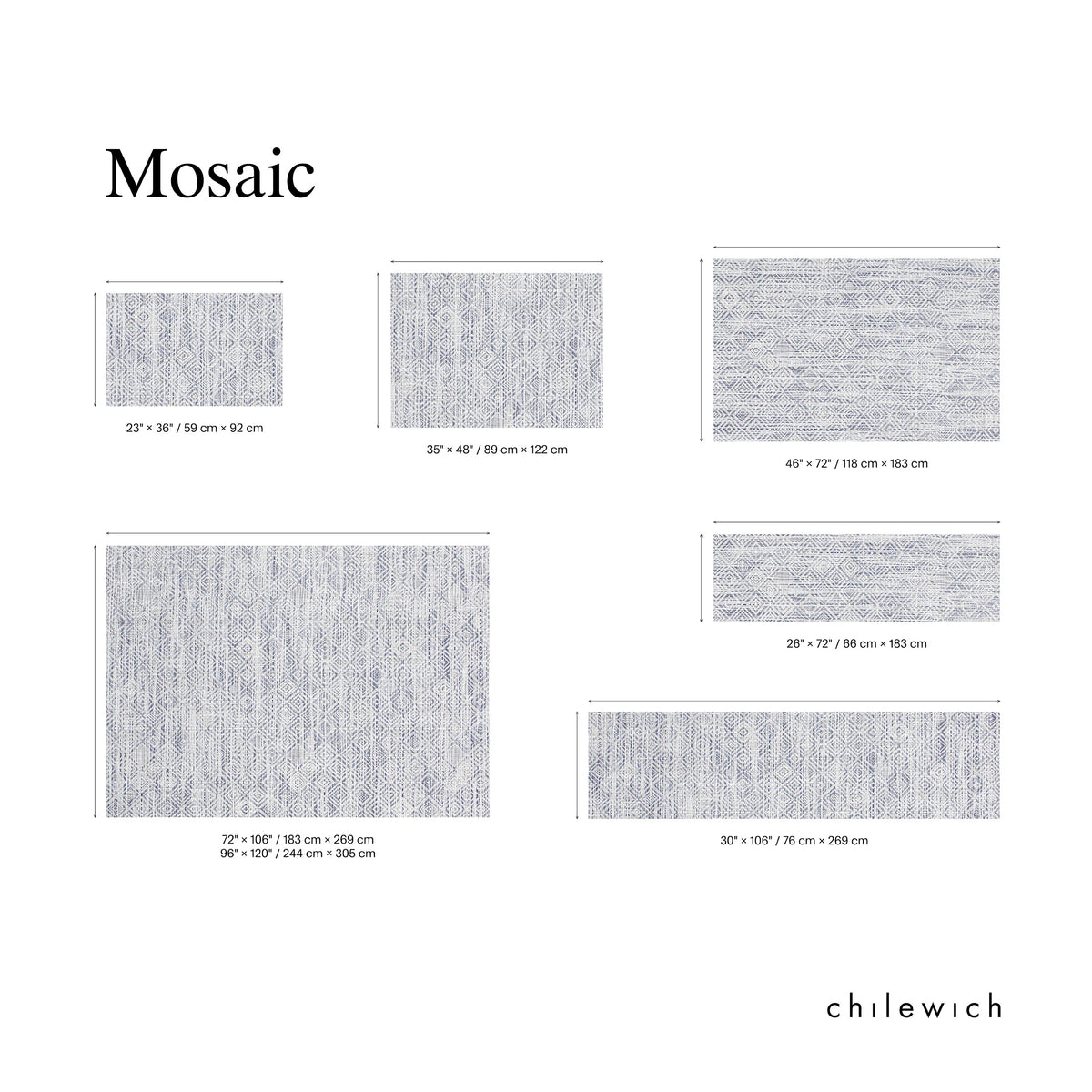 Mosaic Rugs - White/Black