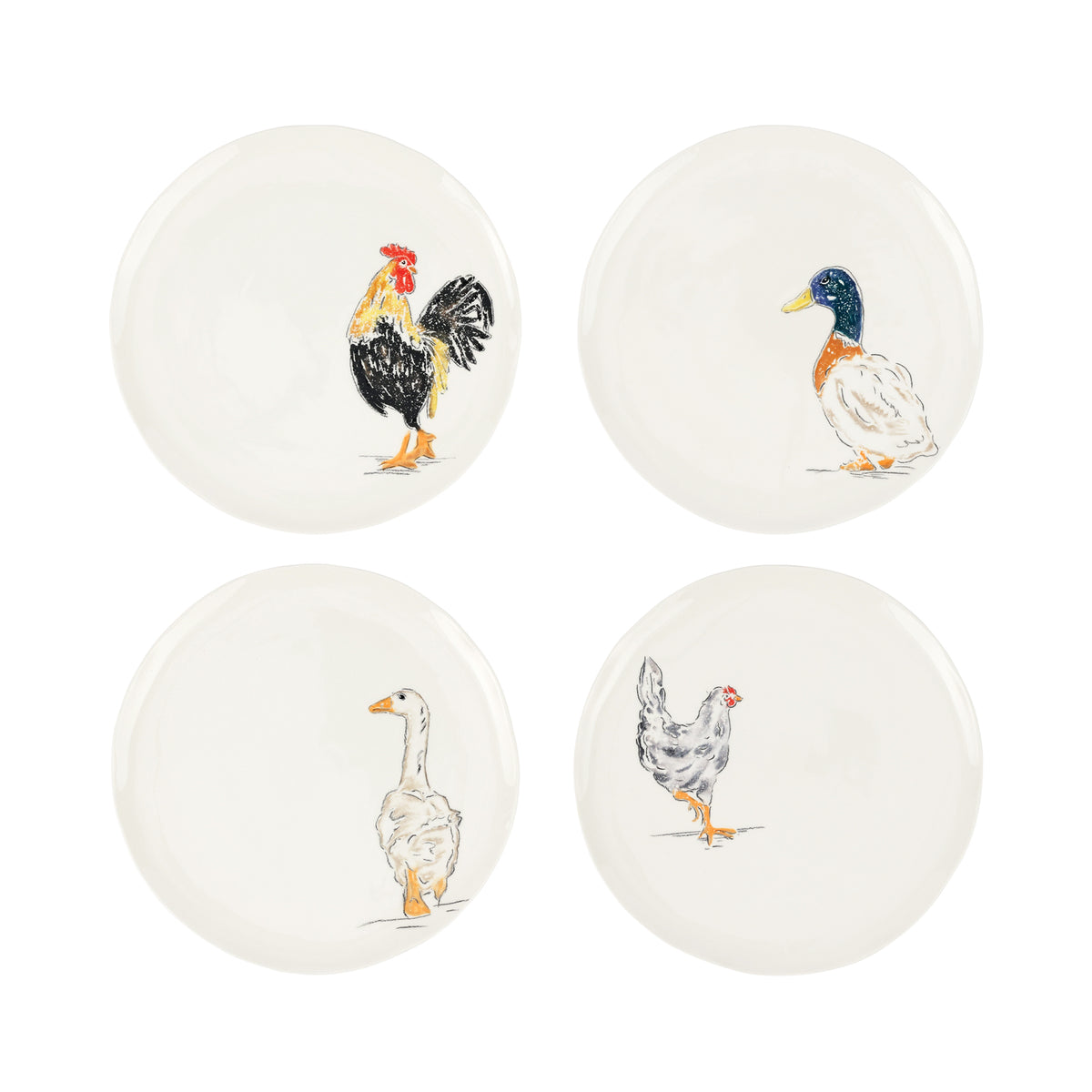 Fattoria Assorted Salad Plates - Set of 4