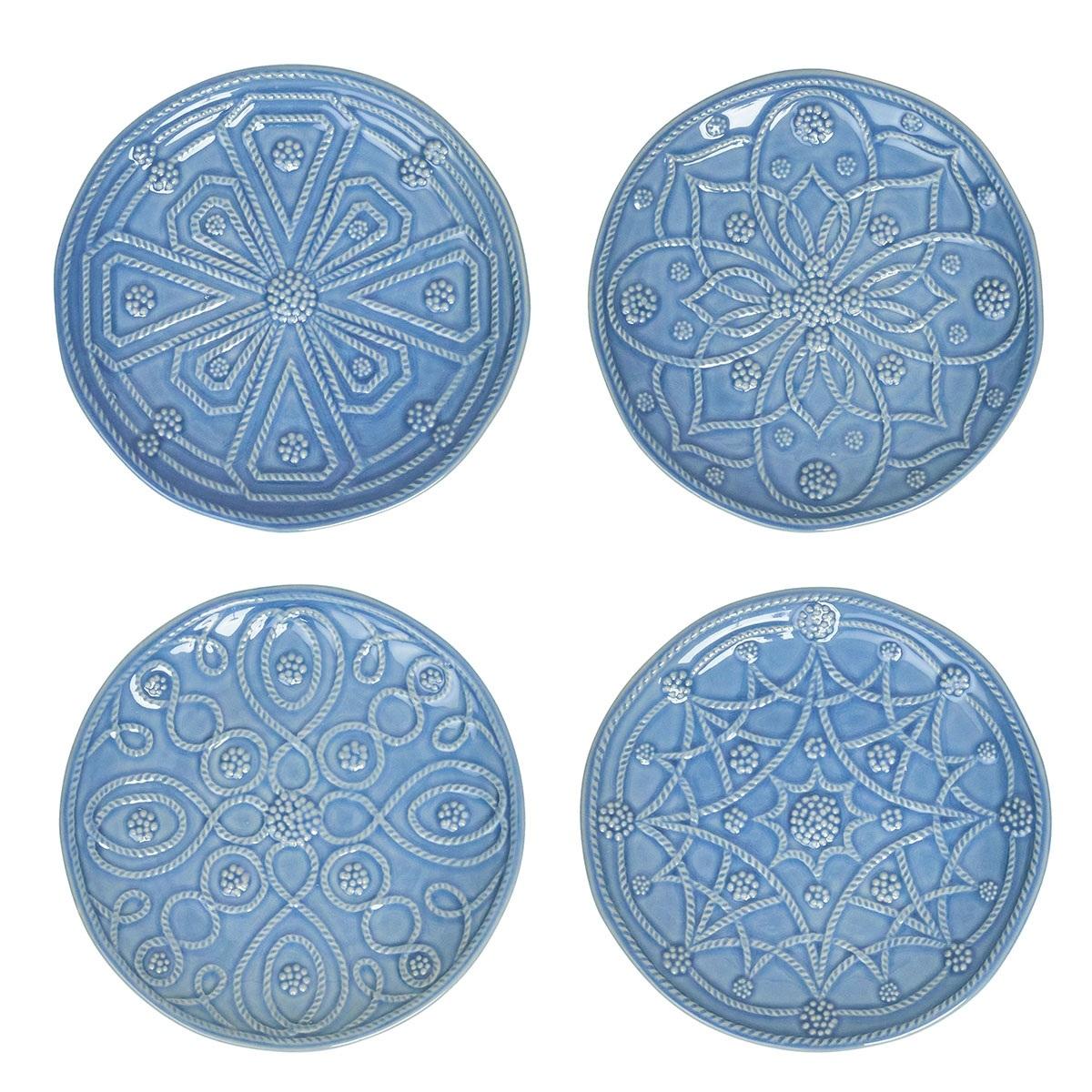 Jardins du Monde Side/Cocktail Plate Asst Set/4 - Chambray