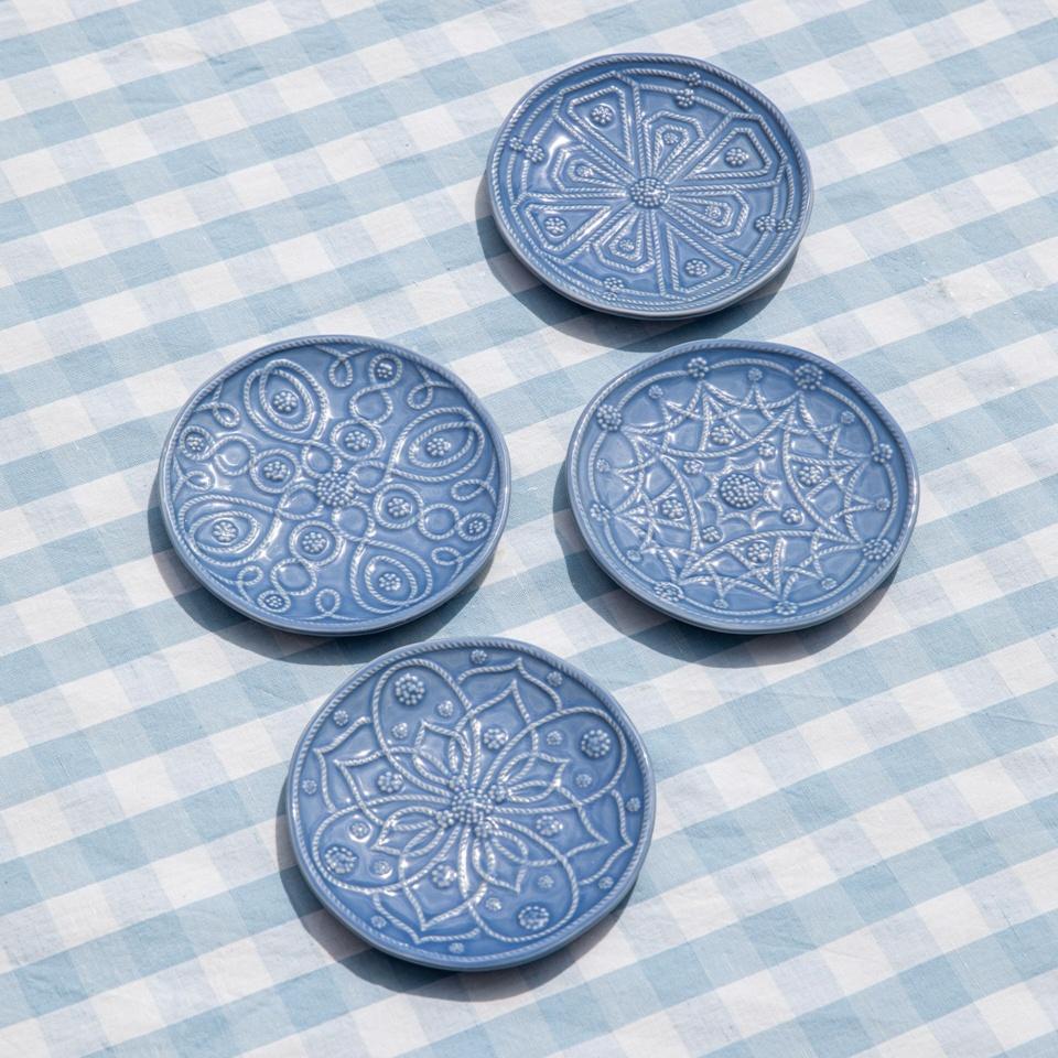 Jardins du Monde Side/Cocktail Plate Asst Set/4 - Chambray