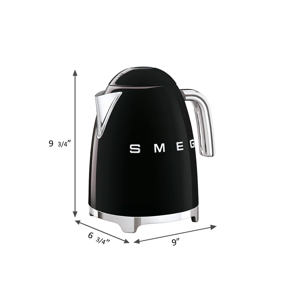 SMEG 7-Cup Electric Kettle (KLF03) – Black