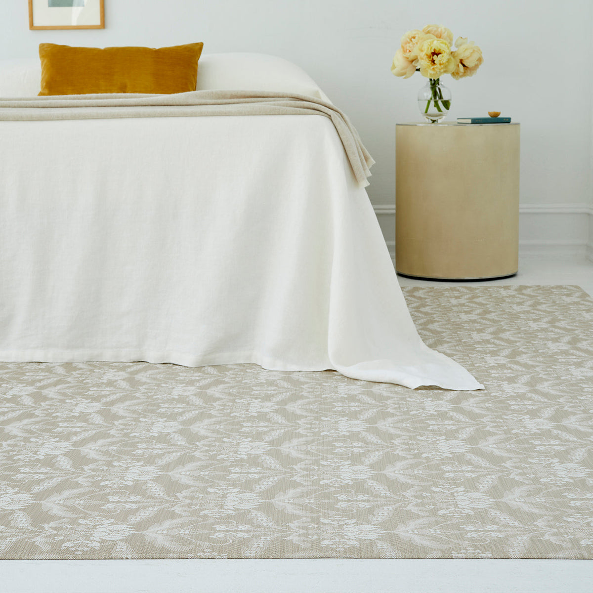 Damask Rugs - Flax