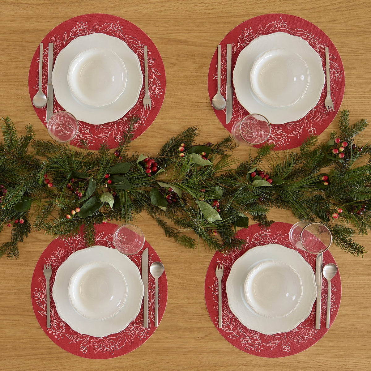 Wreath Placemats - Crimson