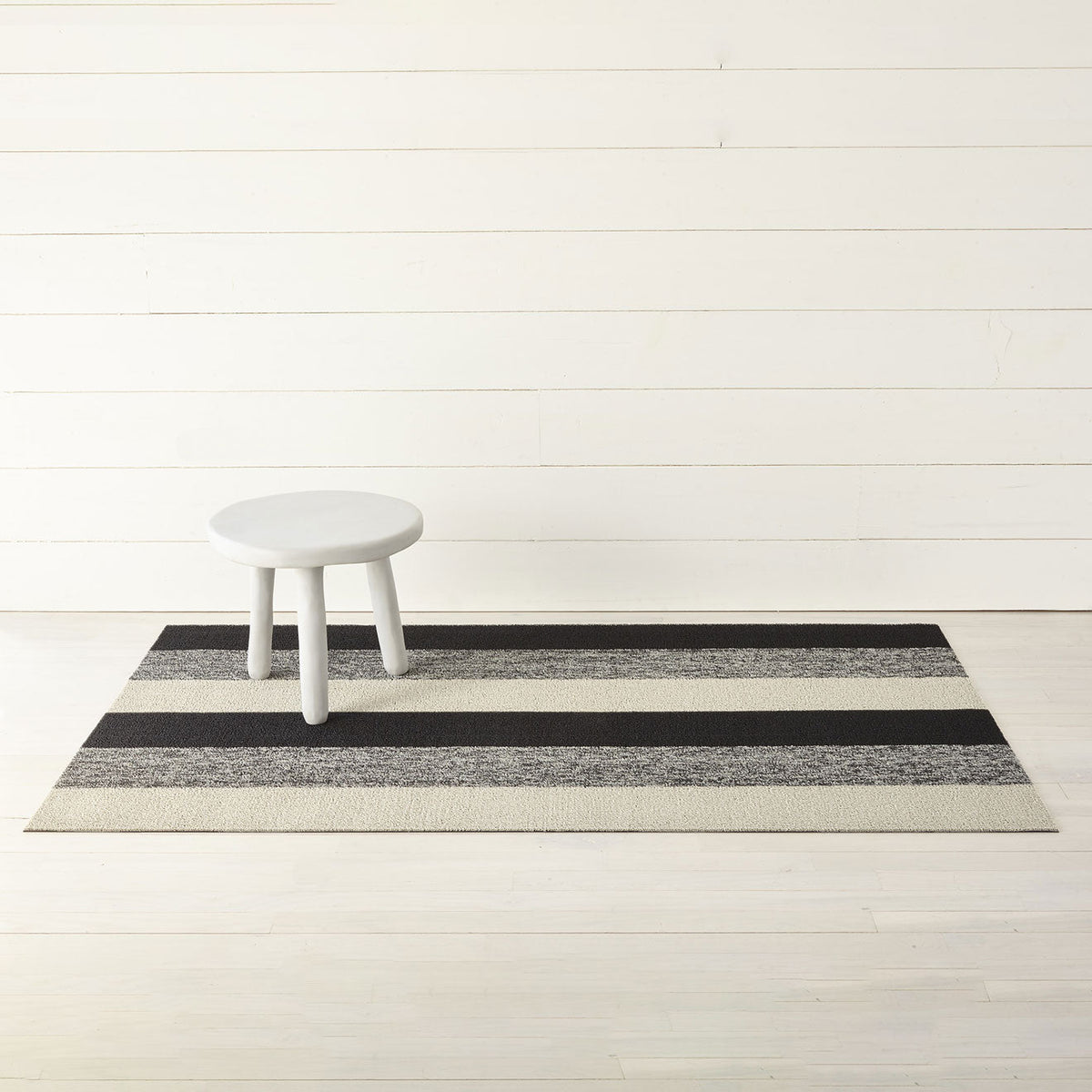Marbled Stripe Shag Mats - Salt & Pepper