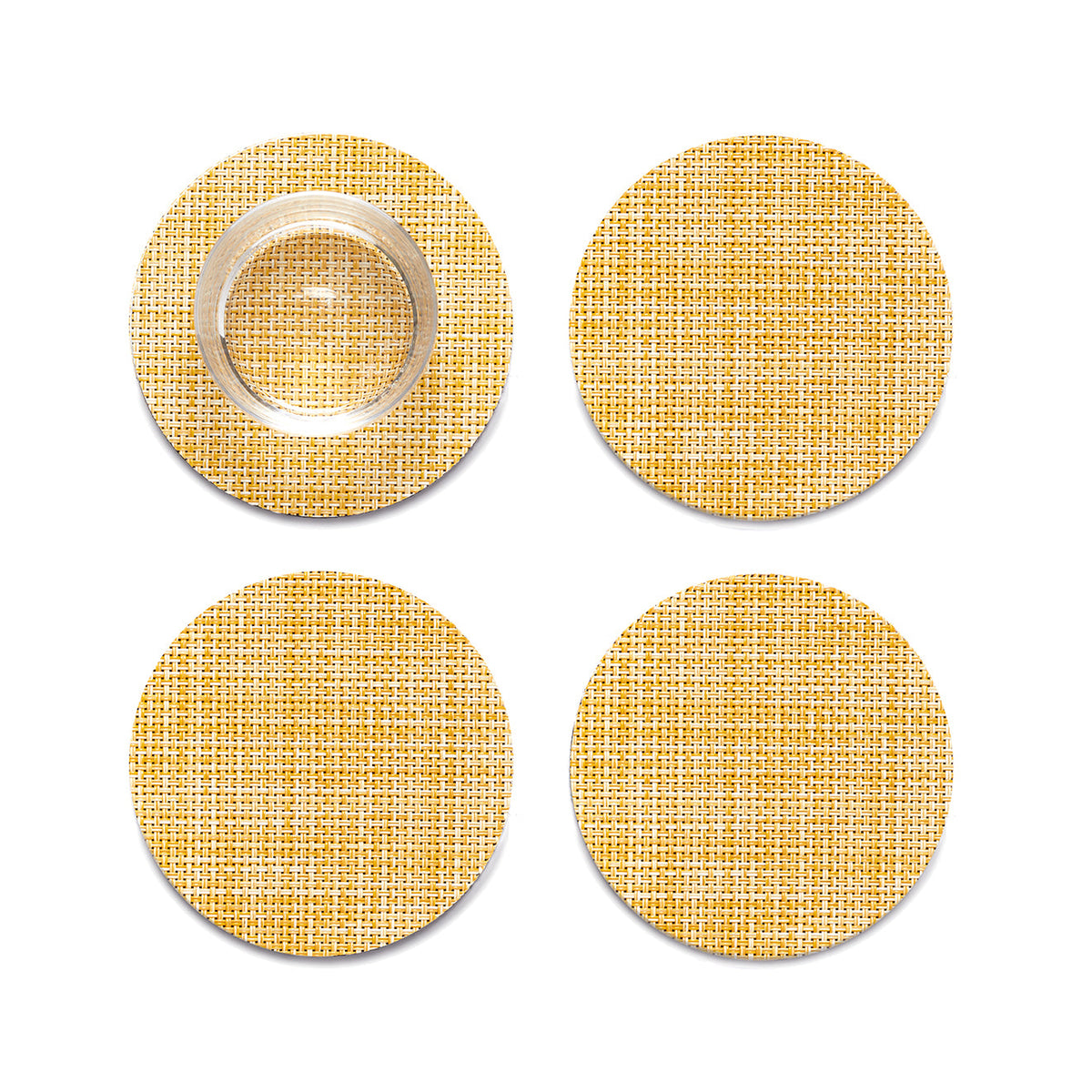 Mini Basketweave Coasters - Ochre