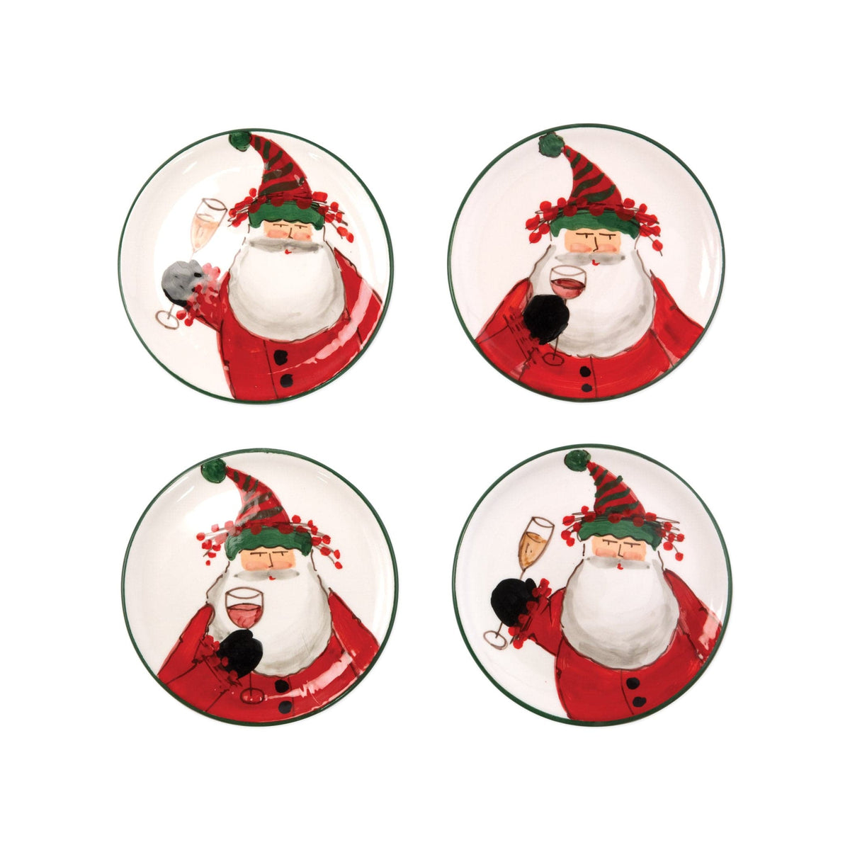 Old St. Nick Cocktail Plates - Set of 4