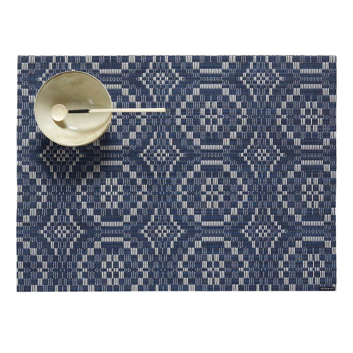 Overshot Placemat Samples - Denim