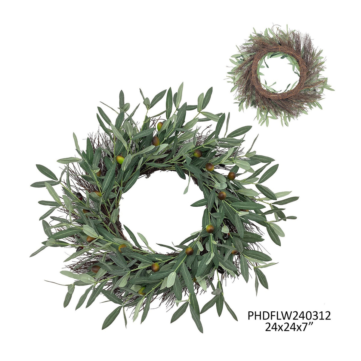 Italian Olive Wreath 24in.