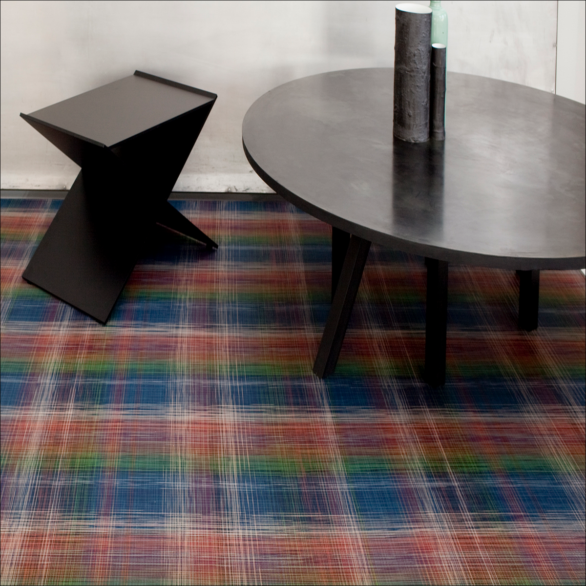 Plaid Installed Flooring - Multi