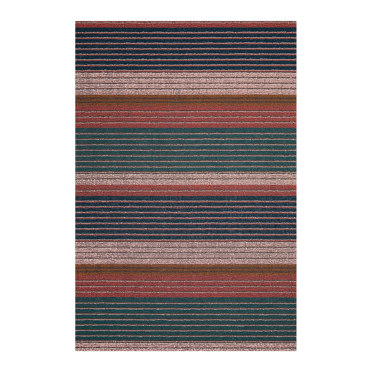 Pleat Stripe Shag Mats - Raspberry