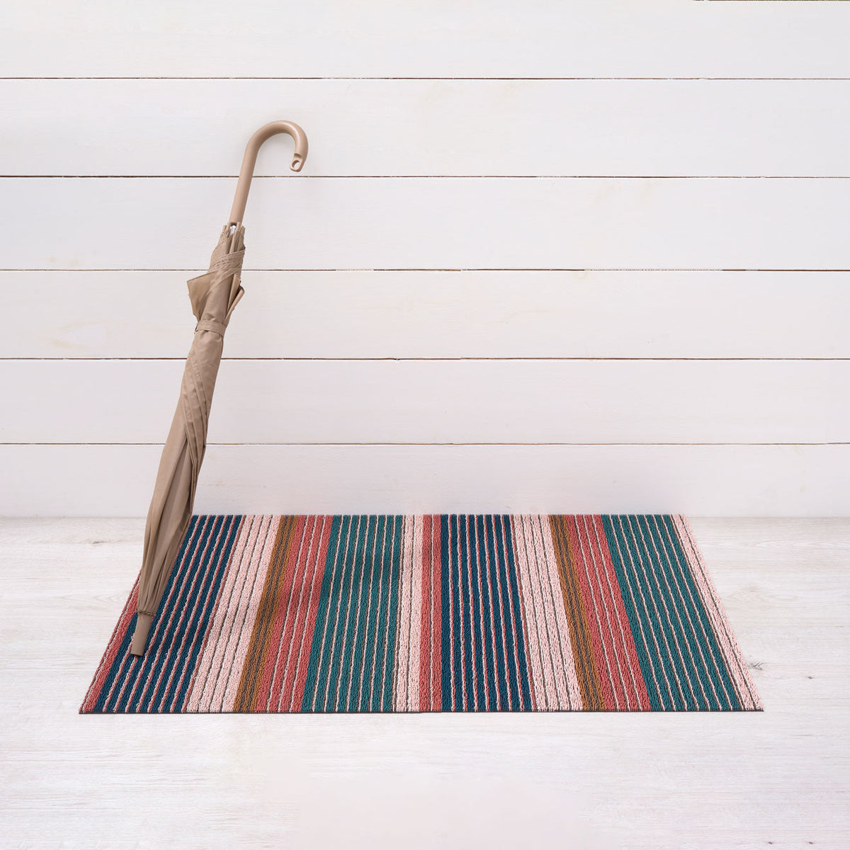 Pleat Stripe Shag Mats - Raspberry