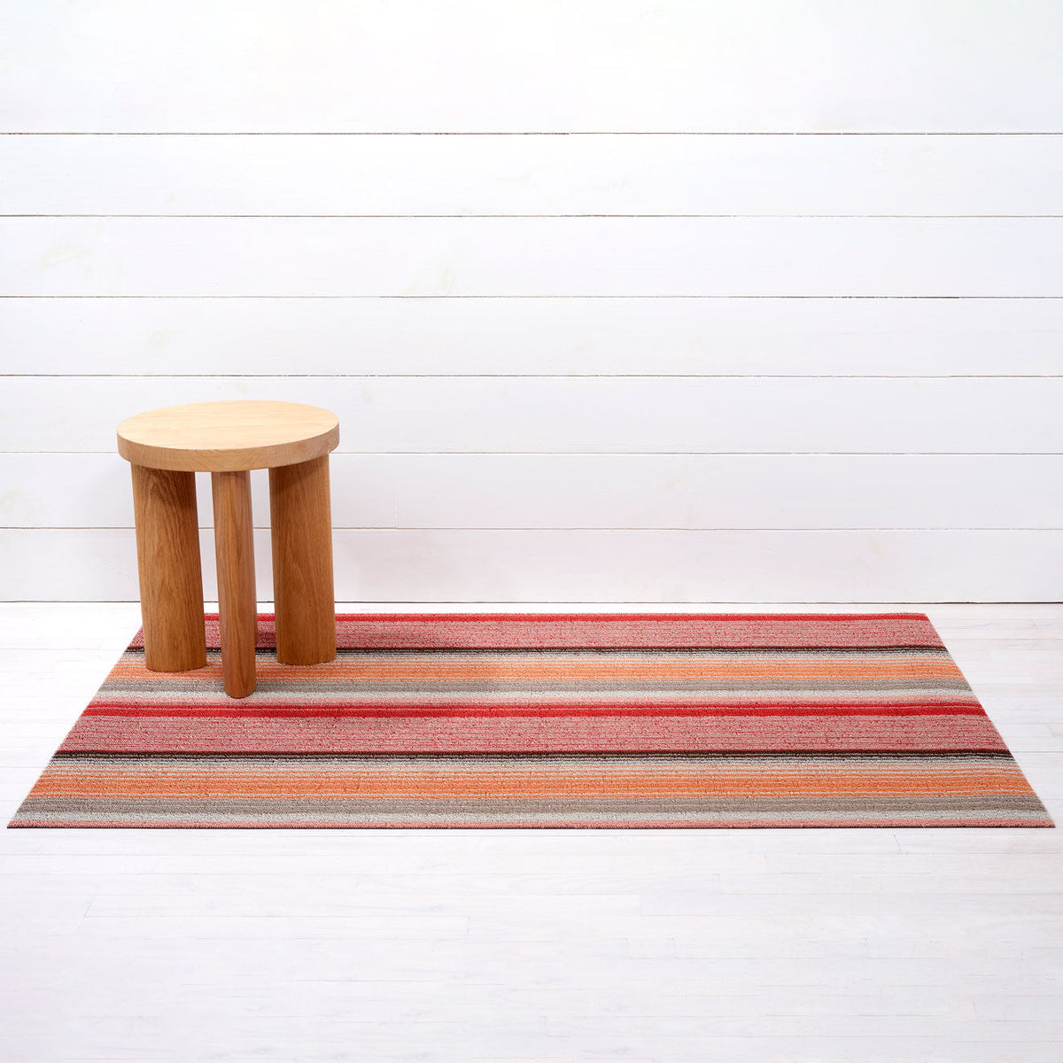 Pop Stripe Shag Mats - Paprika
