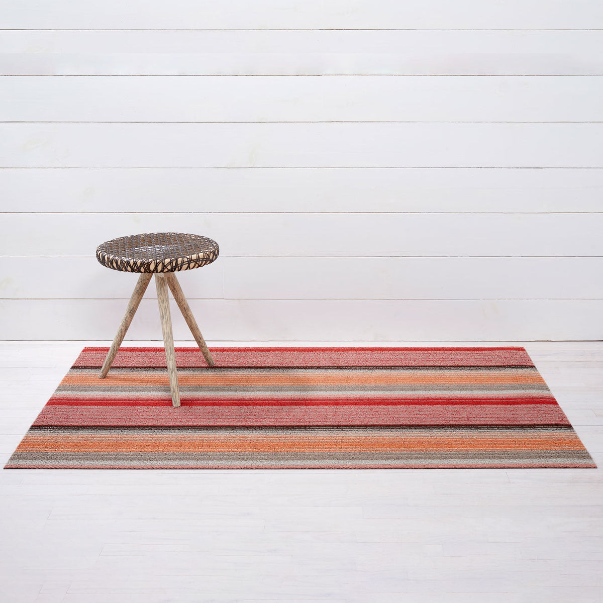 Pop Stripe Shag Mats - Paprika
