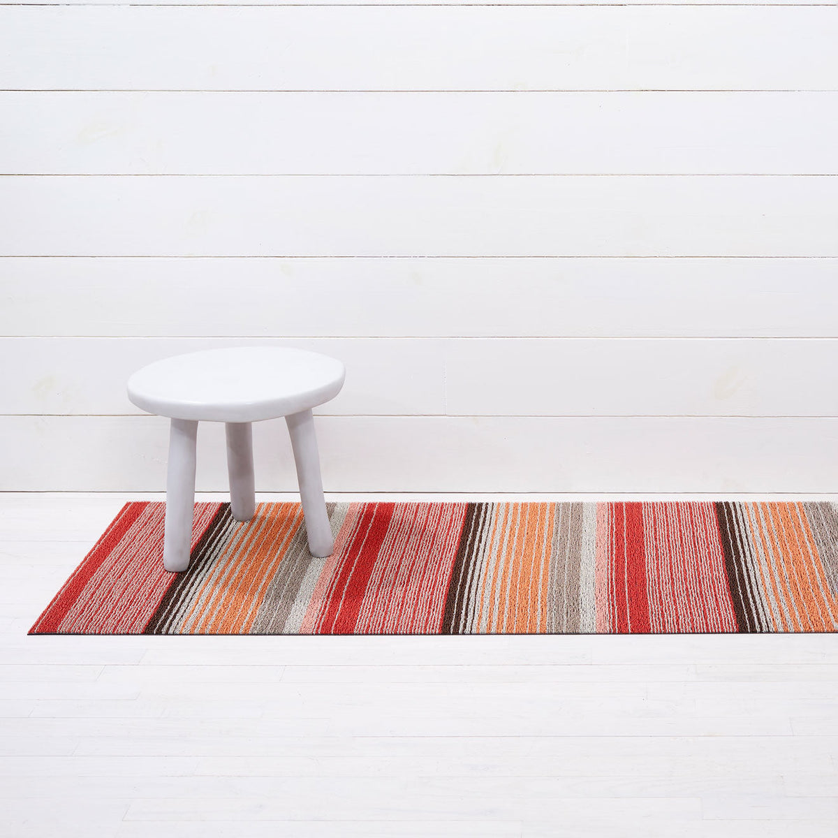 Pop Stripe Shag Mats - Paprika
