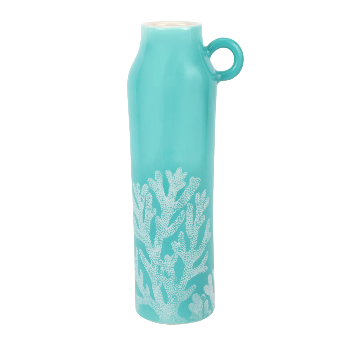 Reef Medium Aqua Tall Handled Vase