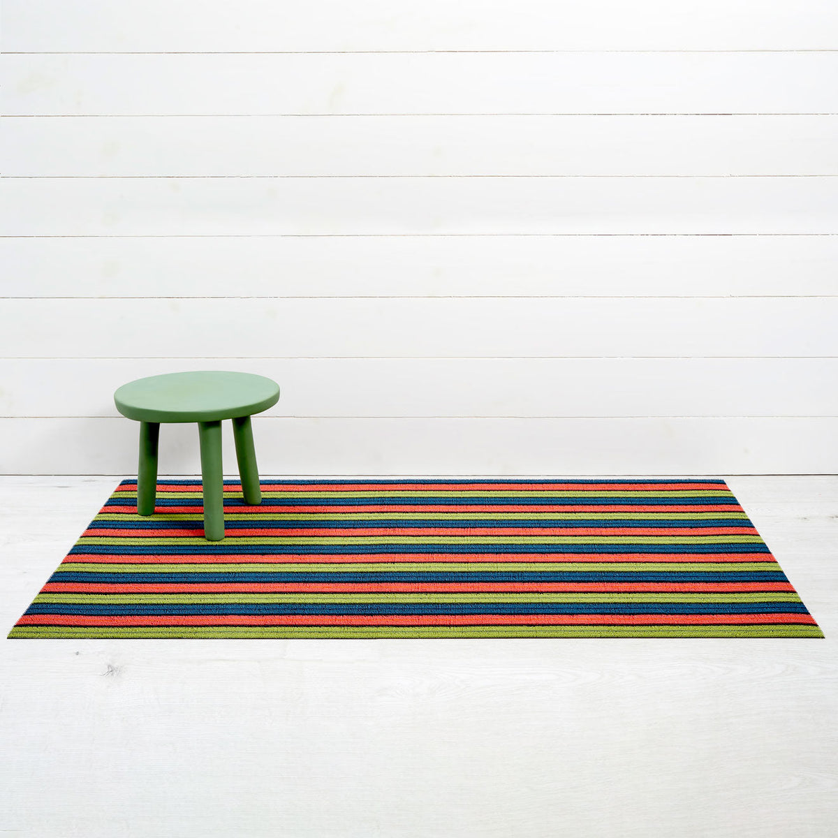 Ribbon Stripe Shag Mats - Limelight