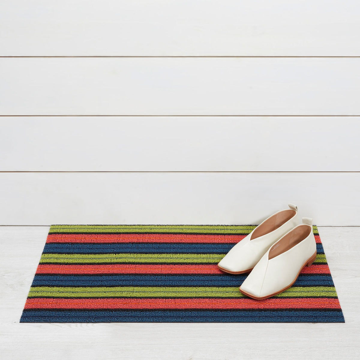 Ribbon Stripe Shag Mats - Limelight